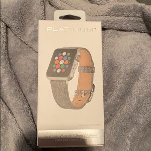 gray leather apple watch band